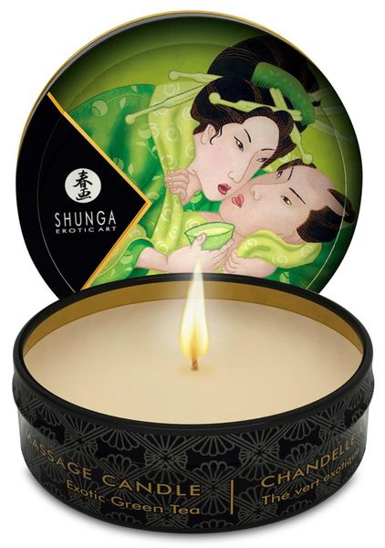 Świeca do masażu Shunga Massage Candle herbata zielona, 30 ml 15154 zdjęcie