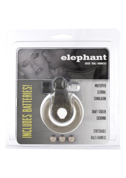 Pierścień erekcyjny z wibracją Cock & Ball Ring Elephant (czarny) 4068 zdjęcie