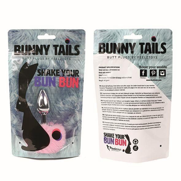Анальная пробка FeelzToys Bunny Tails, 7х2.5 см (розовый) 12547 фото