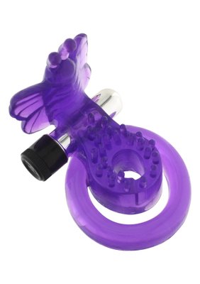 Эрекционное кольцо с вибрацией Cock & Ball Butterfly (фиолетовый) 4070 фото