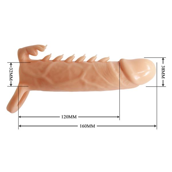Nakładka na penisa LyBaile Penis Sleeve Emmitt, 16 cm (cielisty) 14507 zdjęcie