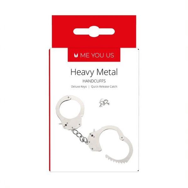 Kajdanki metalowe Heavy Metal Handcuffs Kinx, 26 cm (srebro) 4724 zdjęcie