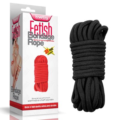 Верёвка для связывания Fetish Bondage Rope, 10 м (черный) 14289 фото
