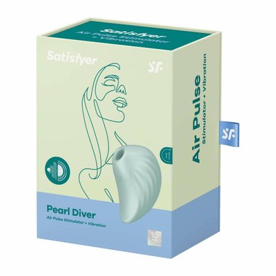 Вакуумный клиторальный стимулятор Satisfyer Pearl Diver, 9,1 см (мятный) 13431 фото