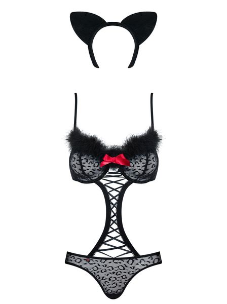 Erotyczny kostium Obsessive Gepardina, S/M (czarny) 5348 zdjęcie