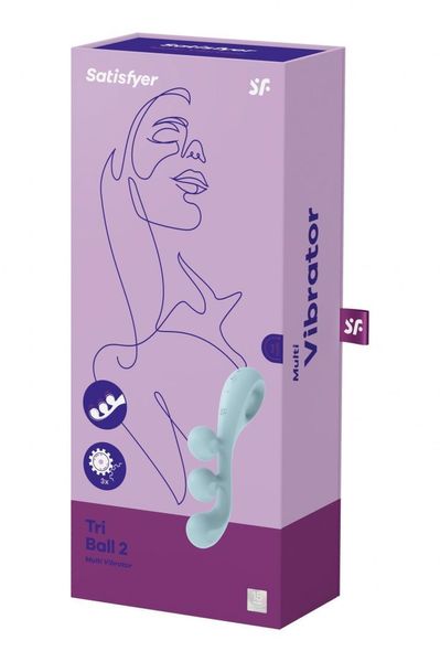 Вибратор для вагинальной стимуляции Satisfyer Tri Ball 2, 20,5 см (голубой) 15021 фото