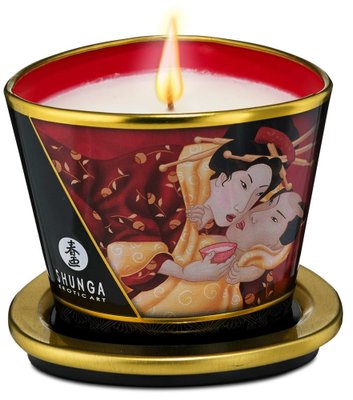 Świeca do masażu Shunga Massage Candle truskawki, 170 ml 15598 zdjęcie