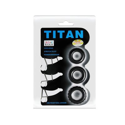 Эрекционные кольца Titan Cock Ring Set, 3 шт (черный) 10820 фото