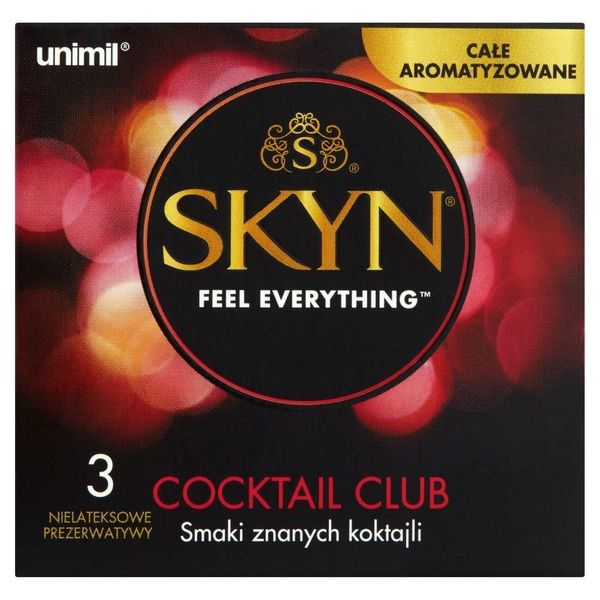 Aromatyzowane prezerwatywy Unimil Skyn Cocktail Club bez lateksu, 3 szt 13223 zdjęcie