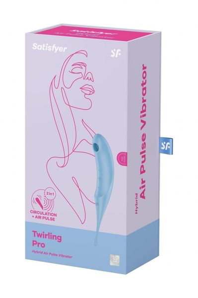Вакуумный стимулятор Satisfyer Twirling Pro, 20 см (голубой) 15031 фото