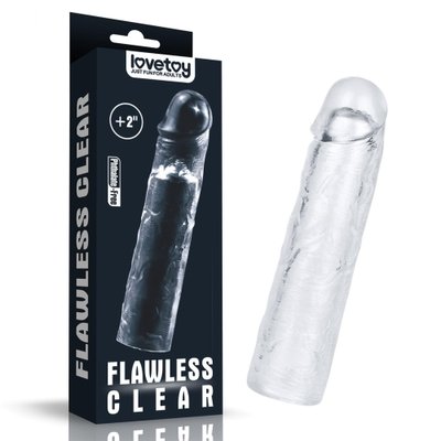 Nasadka na penisa LoveToy Flawless Clear Penis Sleeve Add 2, 19 cm (przezroczysty) 14665 zdjęcie