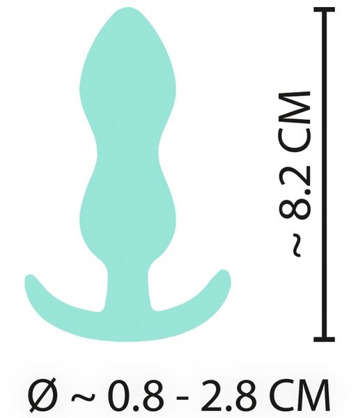 Анальная пробка Cuties Mini Butt, 7.5х2.8 см (мятный) 15917 фото