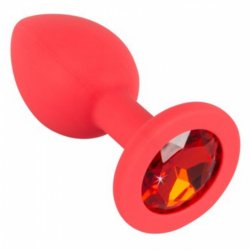 Korek analny z kryształkiem Colorful Joy Jewel Red Plug Small, 7,2 cm (czerwony) 4928 zdjęcie