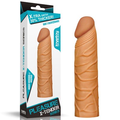 Nasadka na penisa LoveToy Pleasure X-Tender, 17 cm (brązowy) 14163 zdjęcie