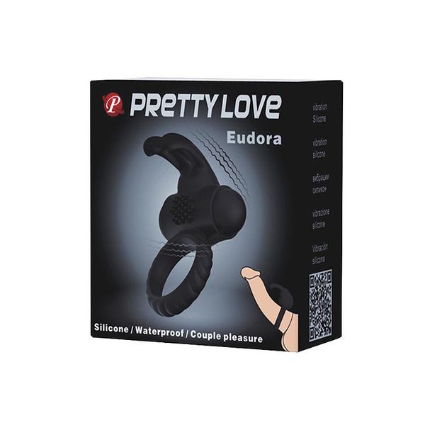Pierścień erekcyjny Pretty Love Eudora Penis Ring, 2,4 cm (czarny) 7742 zdjęcie