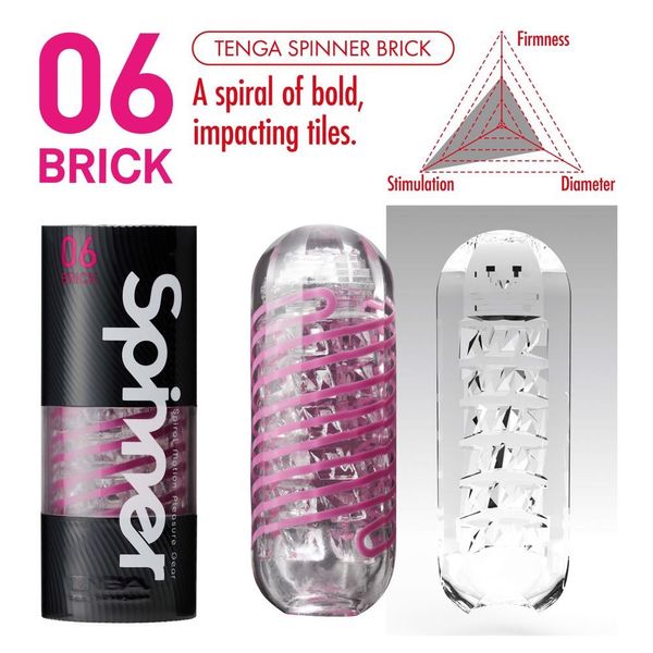 Masturbator Tenga Spinner Brick, 13 cm (różowy) 10070 zdjęcie