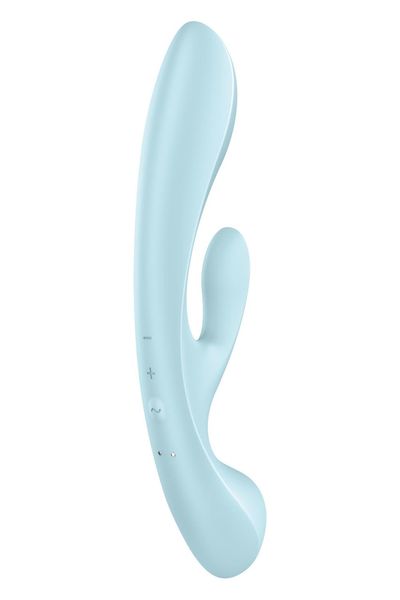Wibrator króliczek Satisfyer Triple Oh, 24 cm (niebieski) 15083 zdjęcie