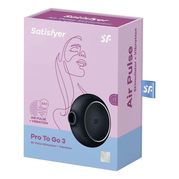 Вакуумный стимулятор Satisfyer Pro To Go 3, 8,7 см (черный) 14345 фото