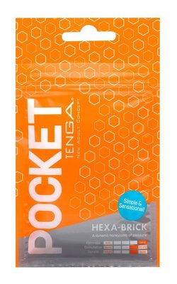 Masturbator Tenga Pocket Hexa-Brick, 8 cm (pomarańczowy) 14190 zdjęcie
