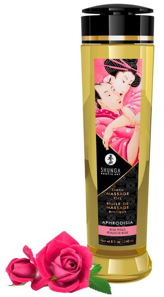 Массажное масло Shunga с ароматом роз, 240 мл 15111 фото