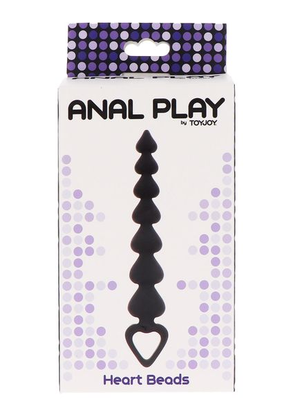 Łańcuszek analny Joy Heart Beads, 18x3cm (czarny) 9404 zdjęcie