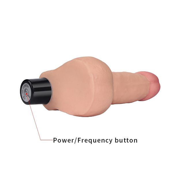 Реалистичный вибратор Real Softee Vibrator With Balls Flesh, 17 см (телесный) 14153 фото
