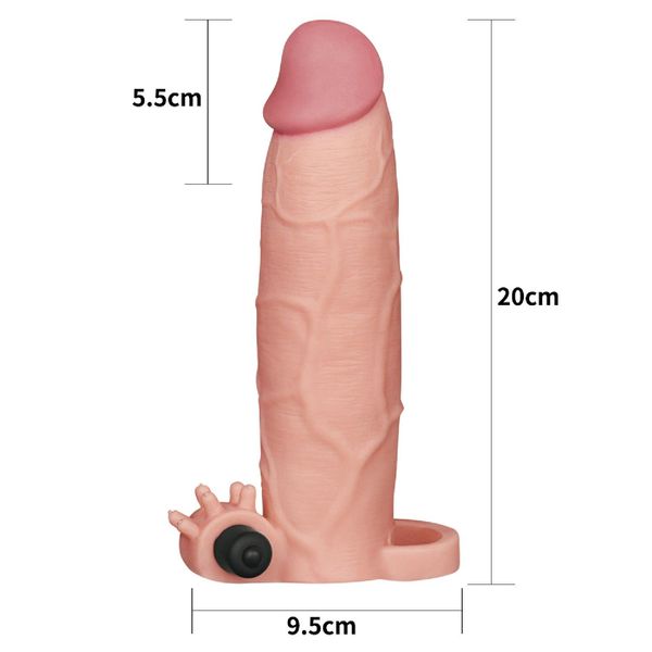 Насадка на пенис Pleasure X-Tender Flesh Add 3", 20 см (телесный) 14170 фото