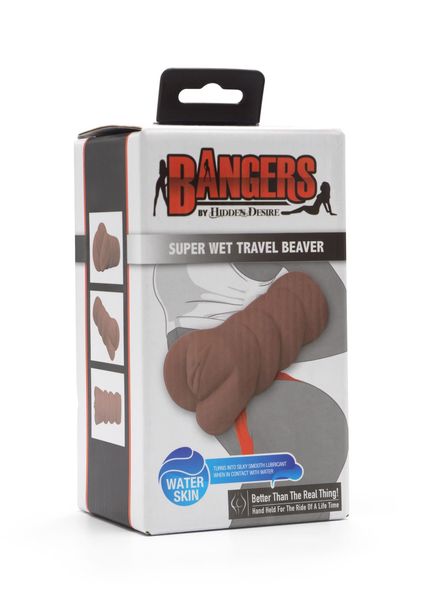 Realistyczny masturbator Hidden Desire Bangers Super Wet Travel Beaver, 13,5 cm (brązowy) 7315 zdjęcie