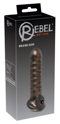 Nakładka na penisa Rebel Dick & Ball Sleeve, 18 cm (czarny) 7441 zdjęcie