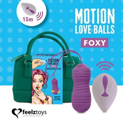 Kulki gejszy z wibracją FeelzToys Motion Love Balls Foxy, 8 cm (fioletowy) 12654 zdjęcie