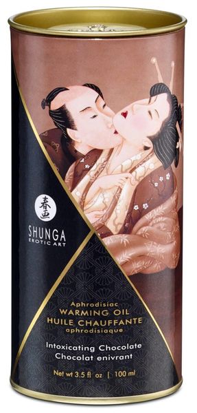 Согревающее массажное масло Shunga Aphrodisiac Warming Oil шоколад, 100 мл 15132 фото