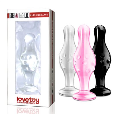 Szklane dildo LoveToy 4.5" Glass Romance, 11,5 cm (czarny) 14419 zdjęcie
