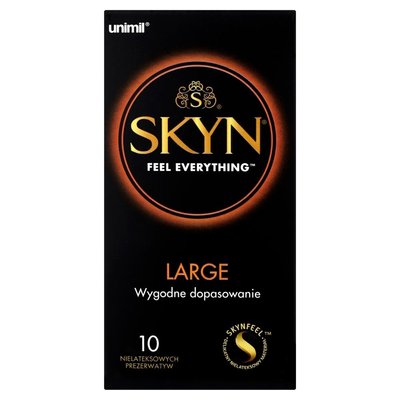 Ultracienkie prezerwatywy Unimil Skyn Large duży rozmiar, 10 szt 13227 zdjęcie