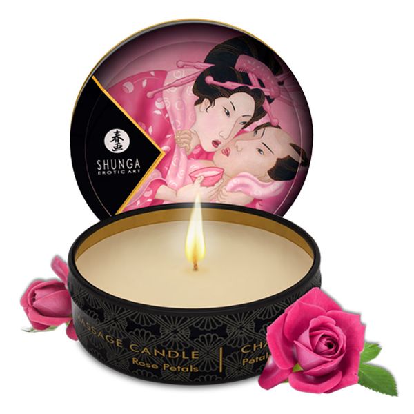 Świeca do masażu Shunga Massage Candle róża, 30 ml 18603 zdjęcie