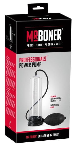 Pompka do penisa Mister Boner Professionals Power Pump, 25 cm (przezroczysty) 9479 zdjęcie