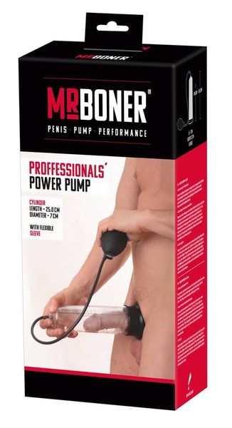 Pompka do penisa Mister Boner Professionals Power Pump, 25 cm (przezroczysty) 9479 zdjęcie