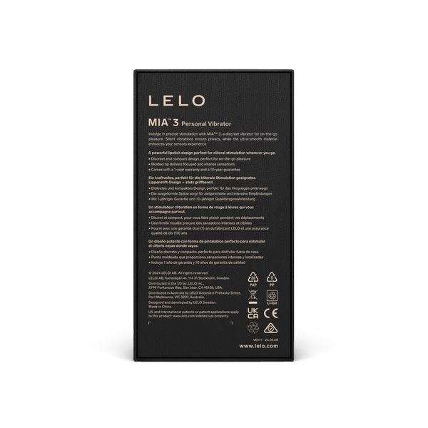 Вибратор Lelo Mia 3, 11,1 см (черный) 35432 фото