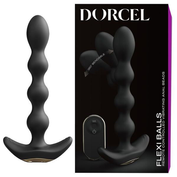 Анальная пробка Dorcel Flexi Balls, 18,2 см (чёрный) 18339 фото