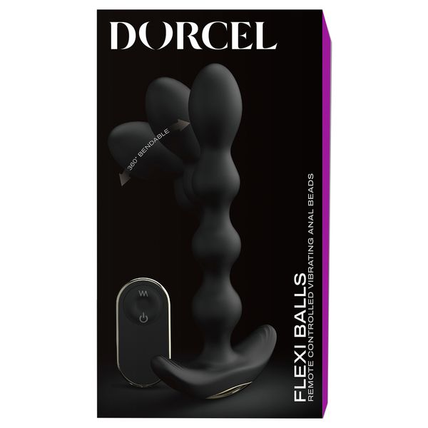 Анальная пробка Dorcel Flexi Balls, 18,2 см (чёрный) 18339 фото