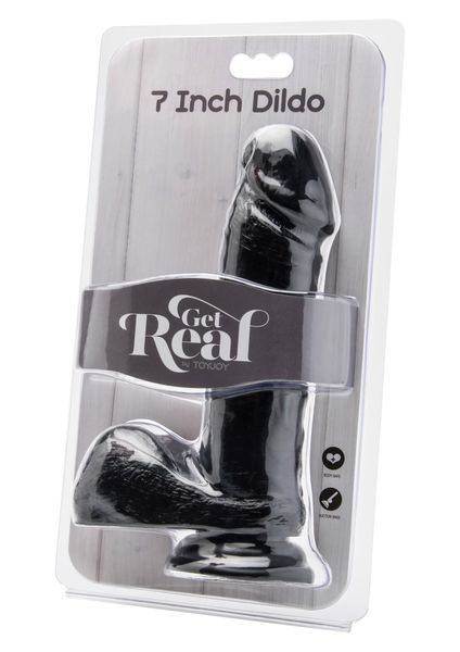 Realistyczne dildo z przyssawką Get Real ToyJoy, 20 cm (czarny) 5945 zdjęcie