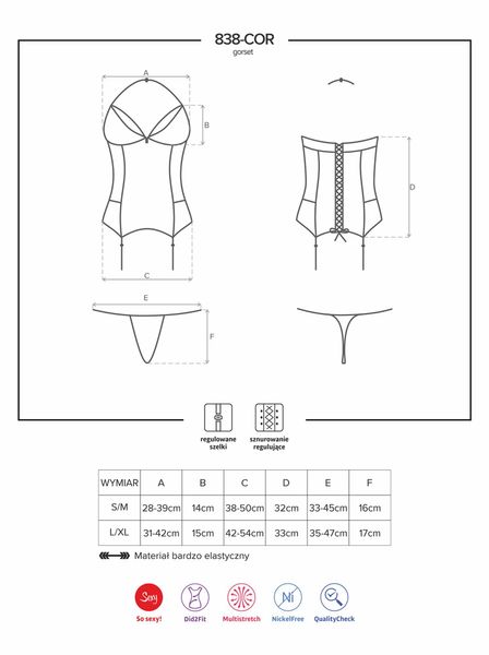 Erotyczny zestaw Obsessive 838, S/M (czerwony) 6168 zdjęcie