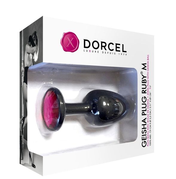 Анальная пробка с кристаллом Dorcel Geisha Plug Ruby M, 8 см (розовый) 12837 фото