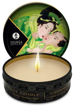 Массажная свеча Shunga Massage Candle зеленый чай, 30 мл 15154 фото