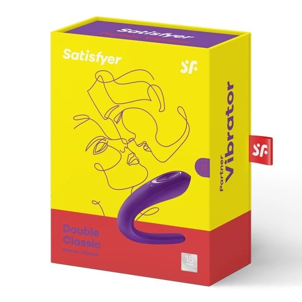 Wibrator dla par Satisfyer Double Classic, 17 cm (fioletowy) 19705 zdjęcie