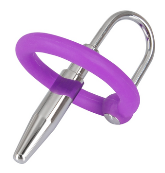 Стимулятор уретри Orion Penis Plug With A Silicone Glans Ring, 4,5 см (сріблястий) 7920 фото