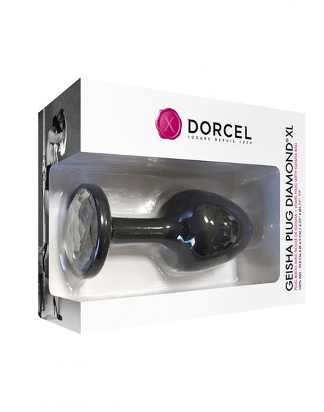 Анальная пробка с кристаллом Dorcel Geisha Plug Diamond XL, 11 см (чёрный) 12839 фото