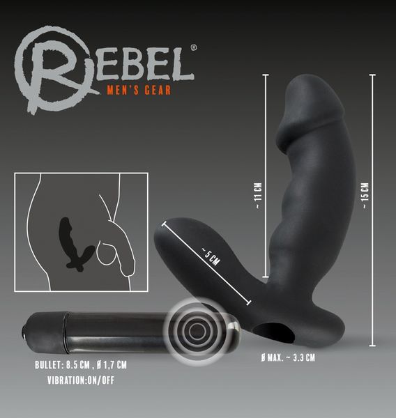 Масажер простати Orion Rebel Cock-Shaped Vibe, 15 см (чорний) 5293 фото