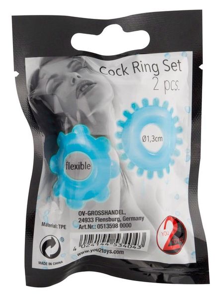 Zestaw pierścieni erekcyjnych na penisa Cock Ring Set, 2 sztuki (niebieski) 4969 zdjęcie