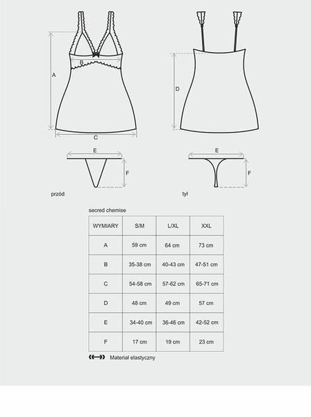 Koszulka i stringi Obsessive Secred, L/XL (czerwony) 5956 zdjęcie