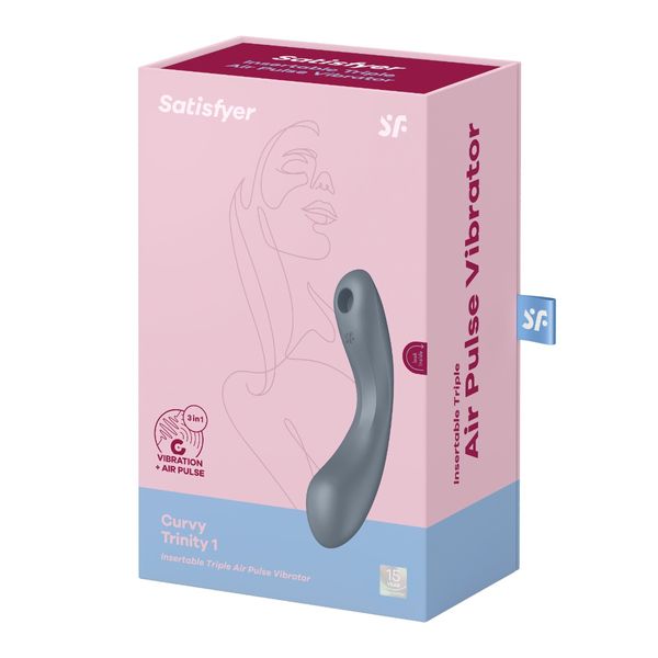 Vacuum stymulator łechtaczki Satisfyer Curvy Trinity 1, 17 17 cm (szary) 36767 zdjęcie